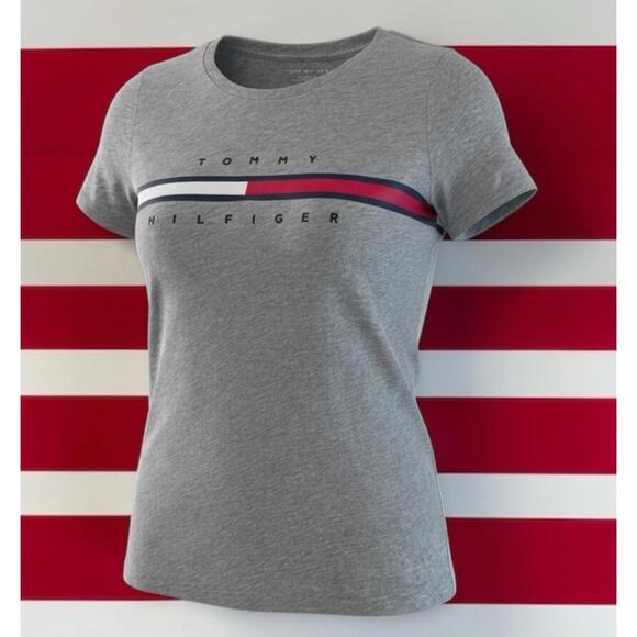 Tommy Hilfiger Tops - $39 TOMMY HILFIGER RELAXED FIT WOMEN'S T- SHIRT  NAVY GREY RED WHITE SIZE Medium